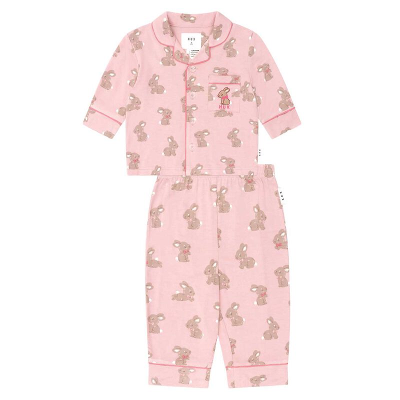 Huxbaby Dusty Pink Bunny PJ Set 6M-2Y image number 0